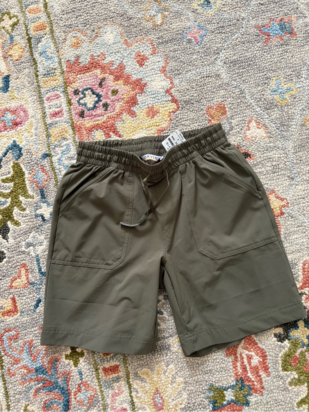 Orvis womens Olive Green Drawstring Hybrid Shorts